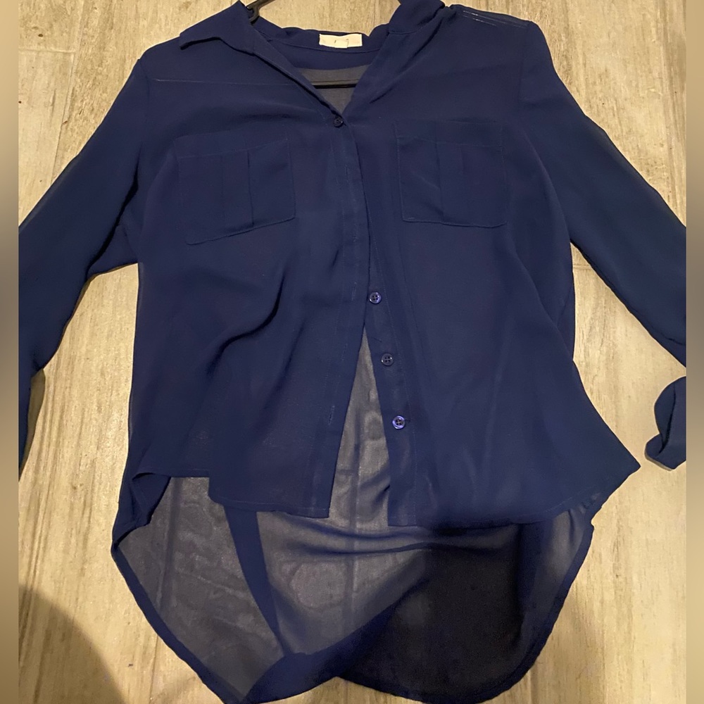 Navy blue button down shirt size M
